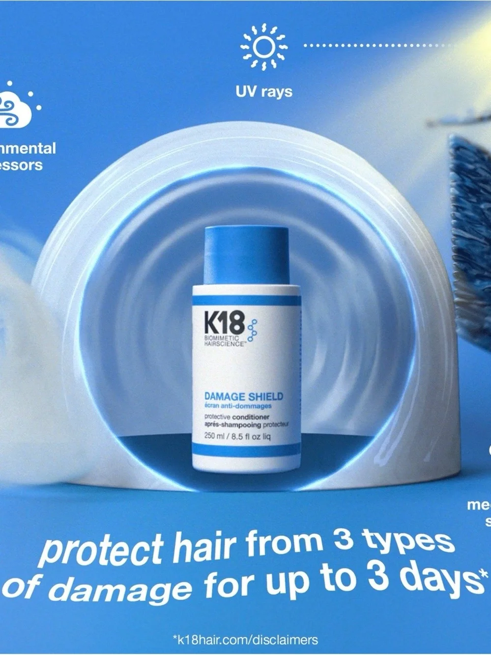 K18 Damage Shield Conditioner — White with Blue Accents